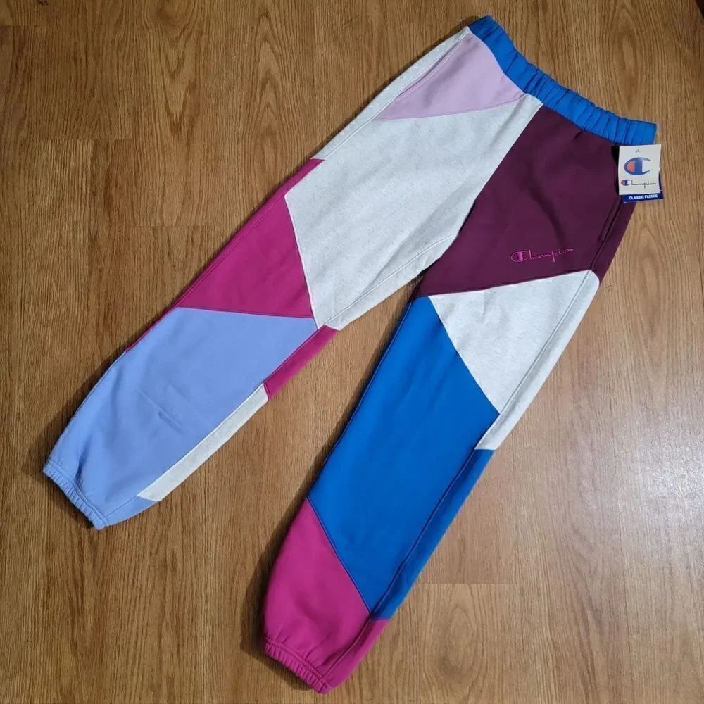 Champion Reverse Weave Classic Fleece Patchwork Men's Joggers Pants Size Small S
